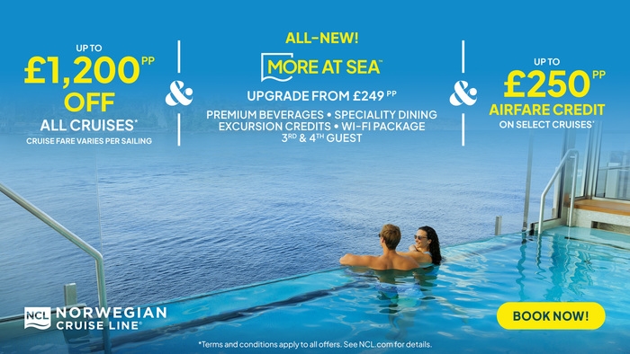 Up to £1,200 off with Norwegian Cruise Line