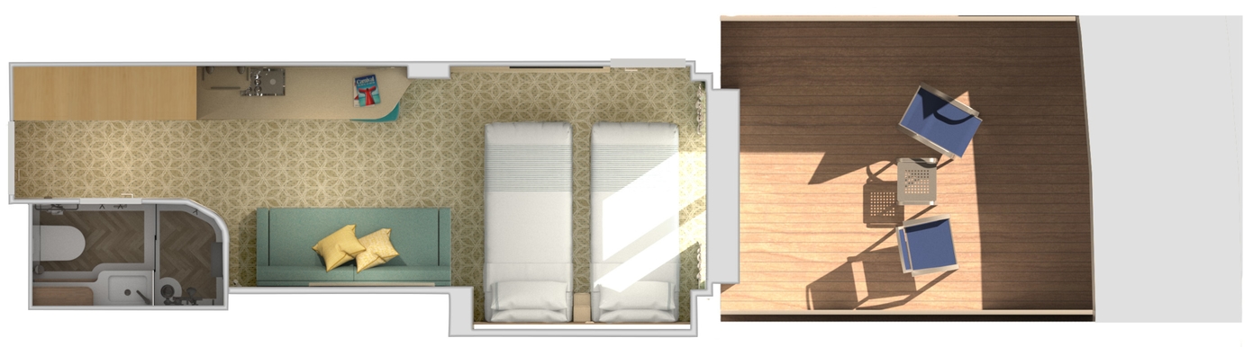 MyCruise Carnival Jubilee Kahytter Balkon 8V2