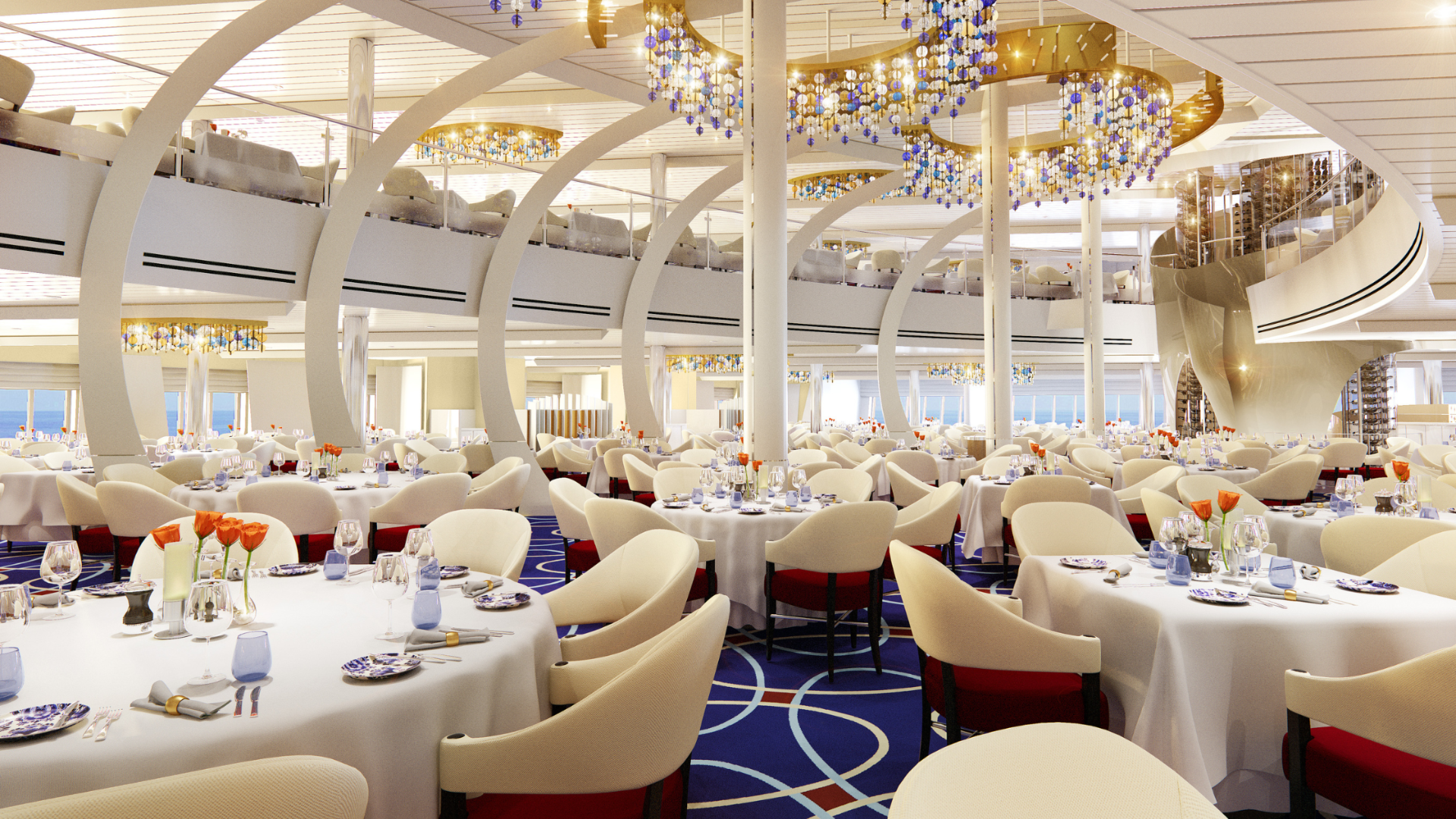 Hovedrestaurant på Holland America Line Rotterdam